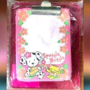 NEW Vintage Sanrio Spottie Dottie Mini Clipboard and Notepad
